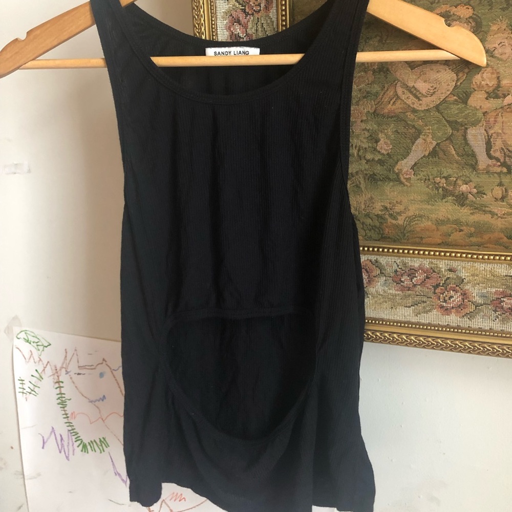 Sandy Liang cut out ribbed tank top black